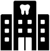 a building with a tooth logo icon